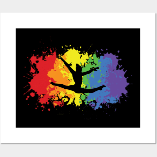 Rainbow gymnast splatter Posters and Art